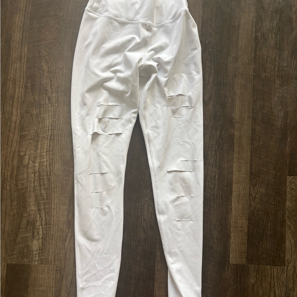 ALO Yoga White Slit Leggings White